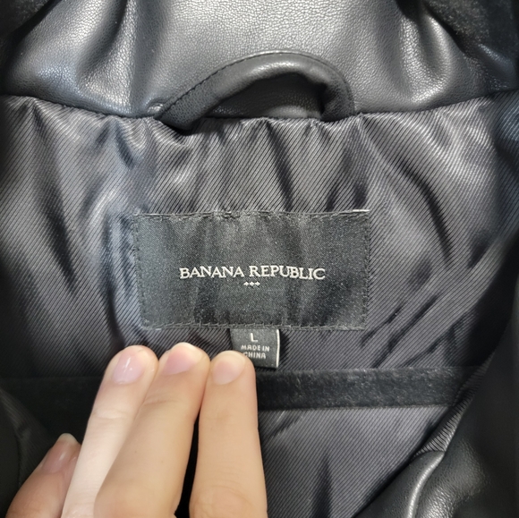 Banana Republic quilted faux leather puffer jacket Grunge - Picture 4 of 10